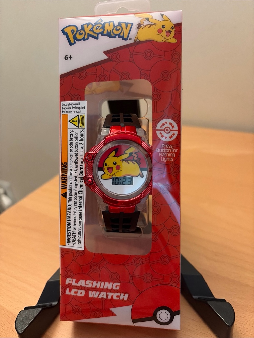 Pokemon Red and Black Pikachu Flashing LCD Watch